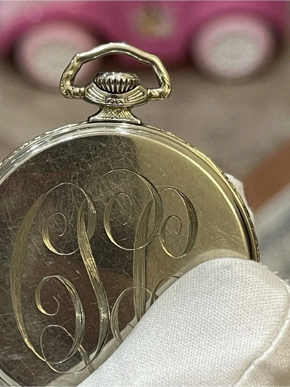 Antique Waltham Colonial Pocket Watch Art Deco Wadsworth 25Y Gold Filled 44mm